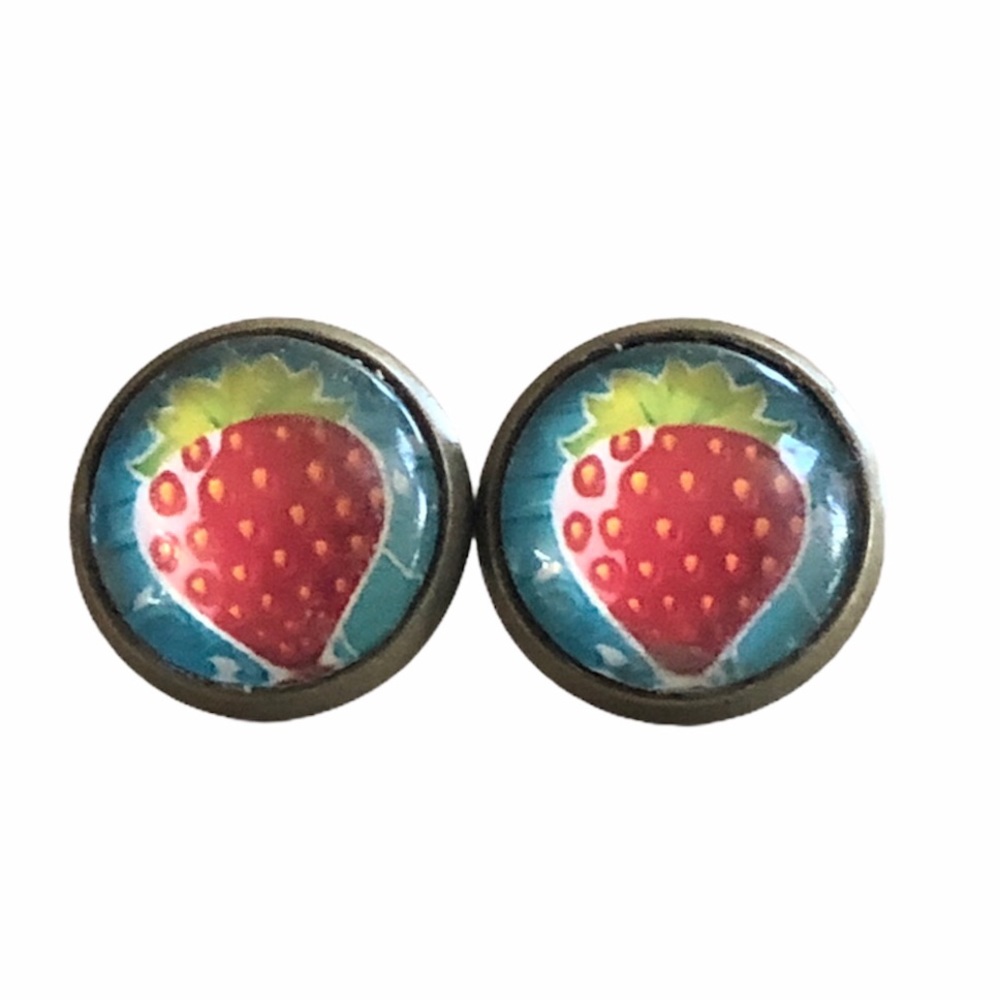3 for 15🎀 strawberry bronze tone earrings